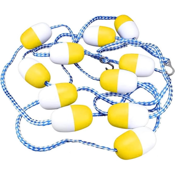18’ Swimming Pool Safety Float Line Divider Rope Kits with 2 Pre-Assembled Stainless Hooks Pool Accessories for Inground Swimming Pool