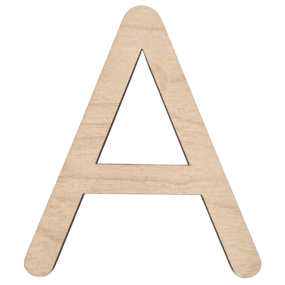 18" Tall BIRCH Wood Letter A | 1/4" Thick | Wood Craft Letter | Krafty Supply Lego House Font | Script Font