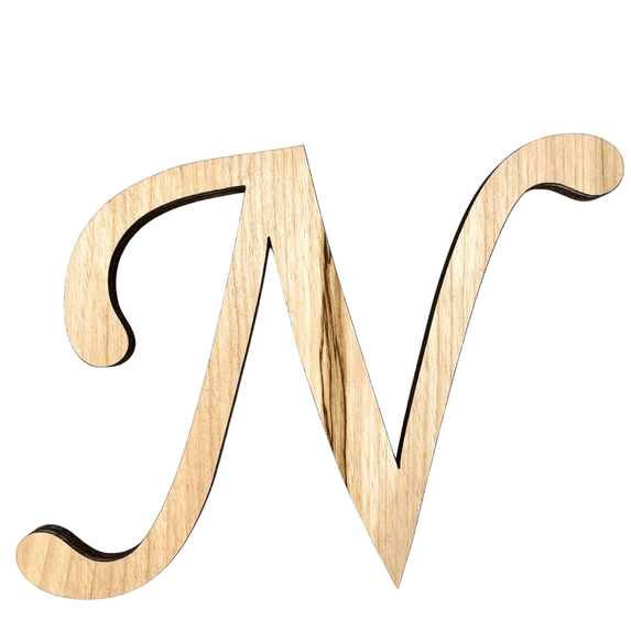 18" Tall BIRCH Wood Letter N | Krafty Supply 1/4" Thick Wooden Letters | Wood Craft Letter | Monotype Font | Fancy Fonts