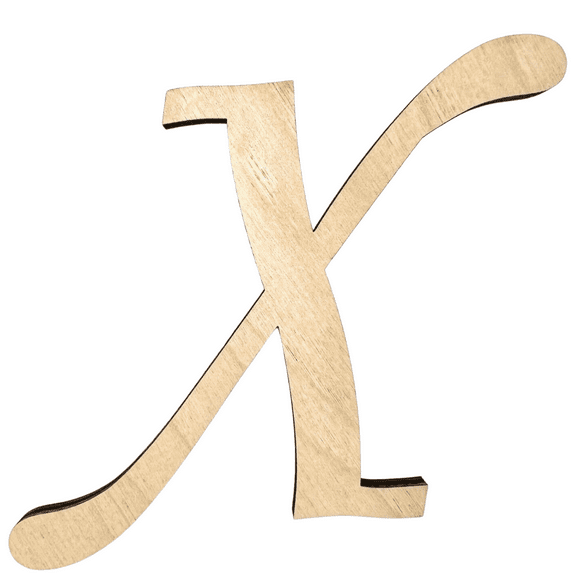 18" Tall BIRCH Wood Letter X | Krafty Supply 1/4" Thick Wooden Letters | Wood Craft Letter | Monotype Font | Fancy Fonts