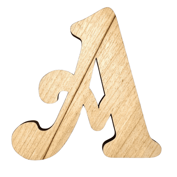 18" Tall Birch Plywood Letter A | 1/4" Thick | Krafty Supply Letters | Beltorian