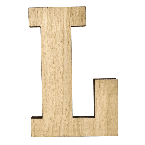 18" Tall Birch Plywood Letter L | 1/4" Thick | Krafty Supply Letters | RockTimes