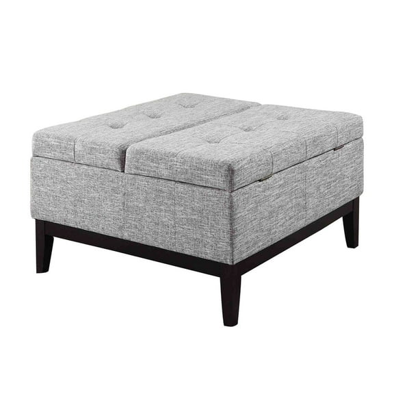 18" Tall Coffee Table With Dual Lift And Storage, Beige & Gray, Comfortable Upholstery, Strong Wood Frame, 31in L X W 7.5in H 35.5in Seating, 18in Seat To Floor, 2in 7.25in Legs, Minimal Assembly,