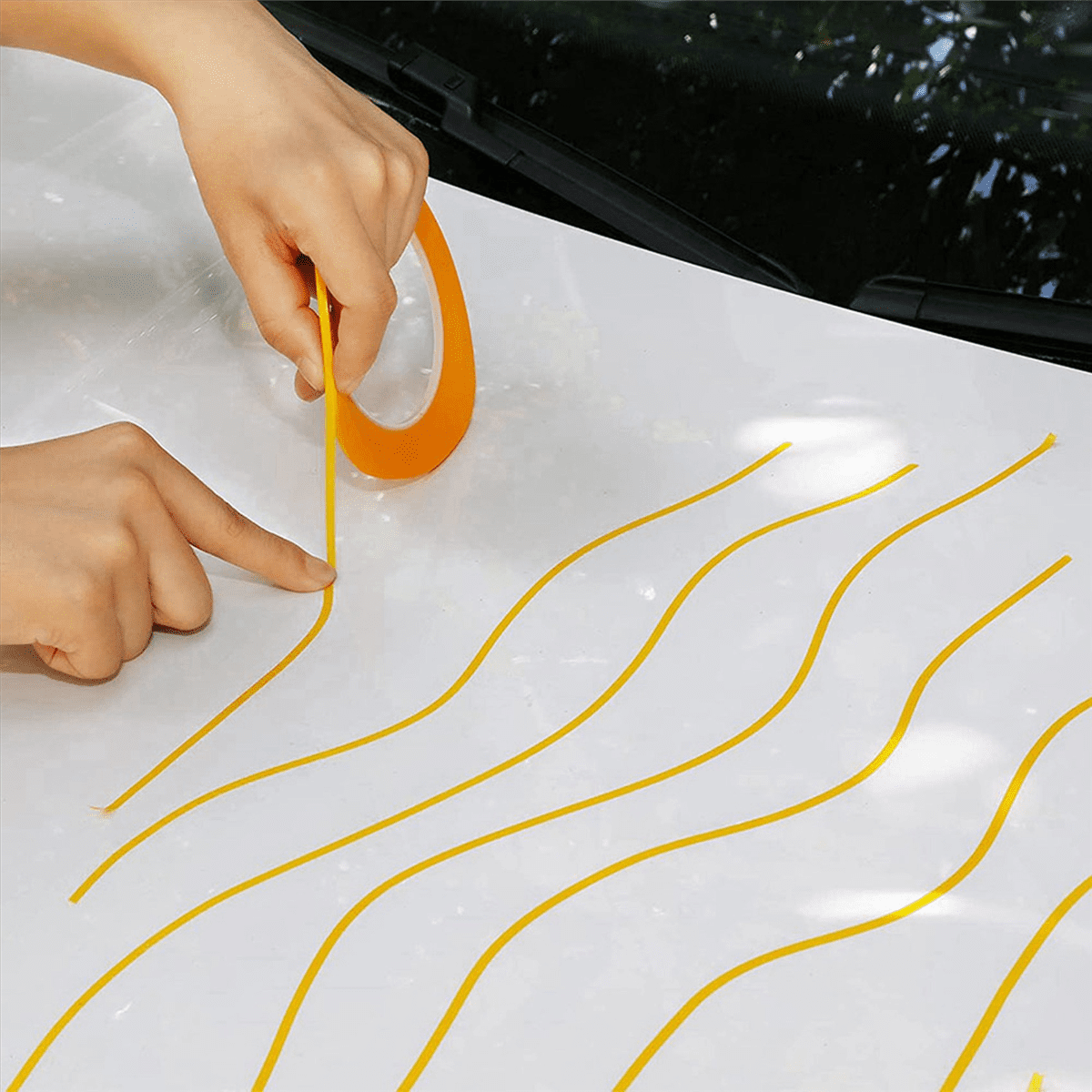 18 Tape 1/16,7/10,1/8,1/4,1/2,3/4 Inch x 55Yard, Fineline Masking Tape, Painters Automotive Masking Tape