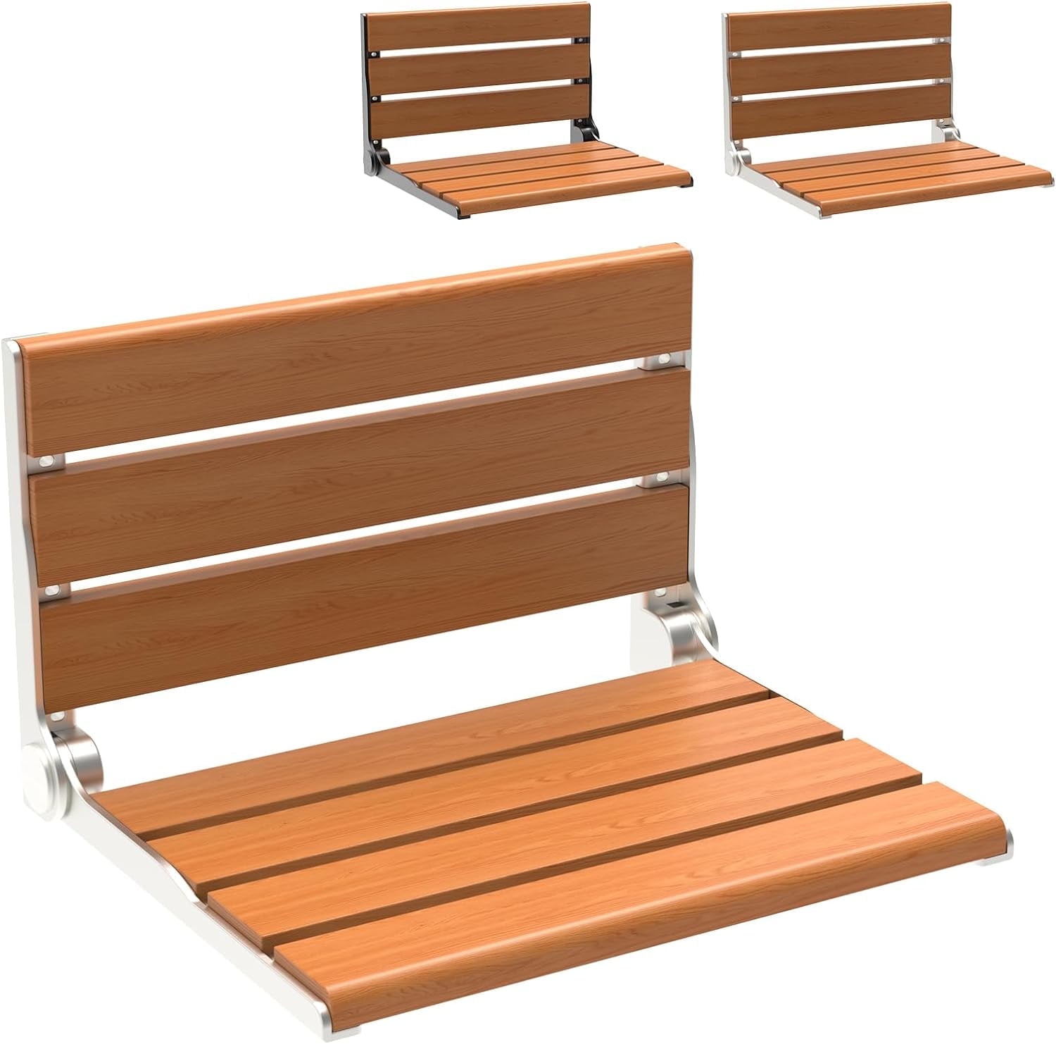 18" Teak Folding Shower Seat Wall Mounted