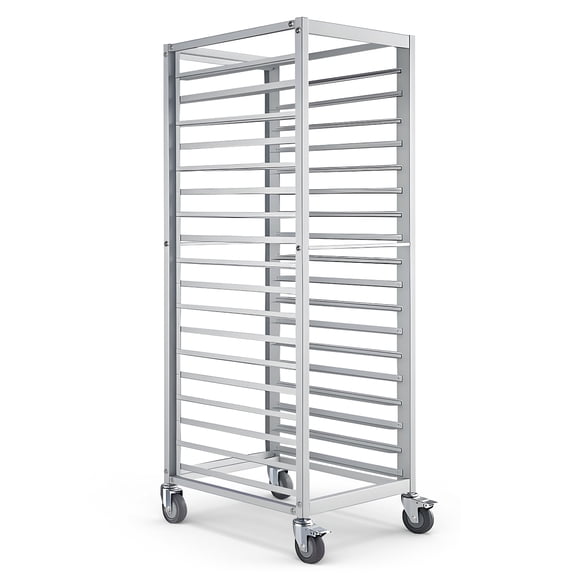 18 Tier Commercial Aluminum Bun Pan Rack, Rolling Sheet Pan Rack with 5" Wheels, 350 lbs Capacity Bakery Cooling Rack for Restaurant Catering Kitchen