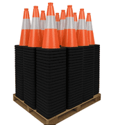 18" Traffic Safety Cone, 3 Lbs, Orange, 6" Hi Intensity Reflective Collars, 200PC