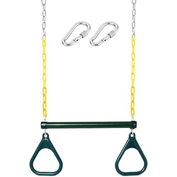 18'' Trapeze Swing Bar Rings 48'' Heavy Duty Plastic Coated Chains Swing Set Accessories