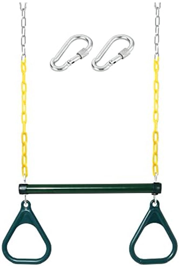 18'' Trapeze Swing Bar Rings 48'' Heavy Duty Plastic Coated Chains Swing Set Accessories
