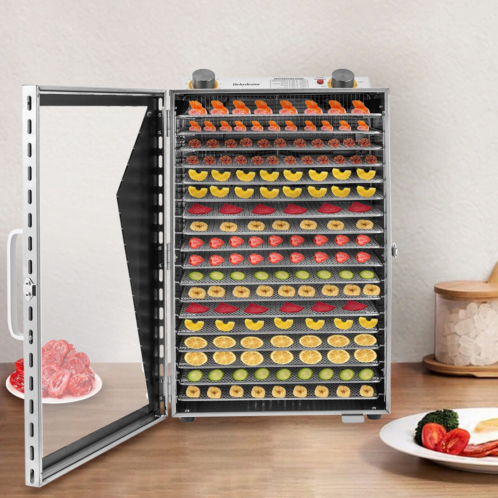 18 Tray Food Dehydrator Machine 304 Stainless Steel Temperature&Timer  Adjustable