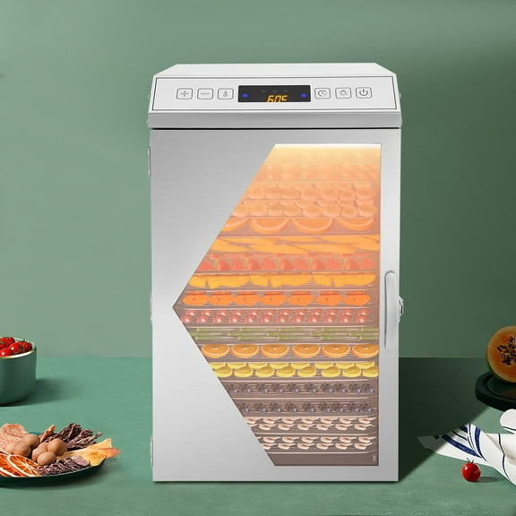 18 Trays Food Drying Machine Stainless Steel 800W Jerky Fruit Drying 40-90C for Kitchens, Bakeries