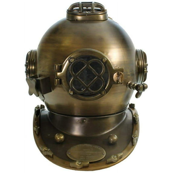 18" US NAVY Mark V Scuba Diving Helmet - Display Piece Decor Reproduction | Antique Oil Rubbed Bronze Vintage Looking Finish | Nautical Marine Home Decor