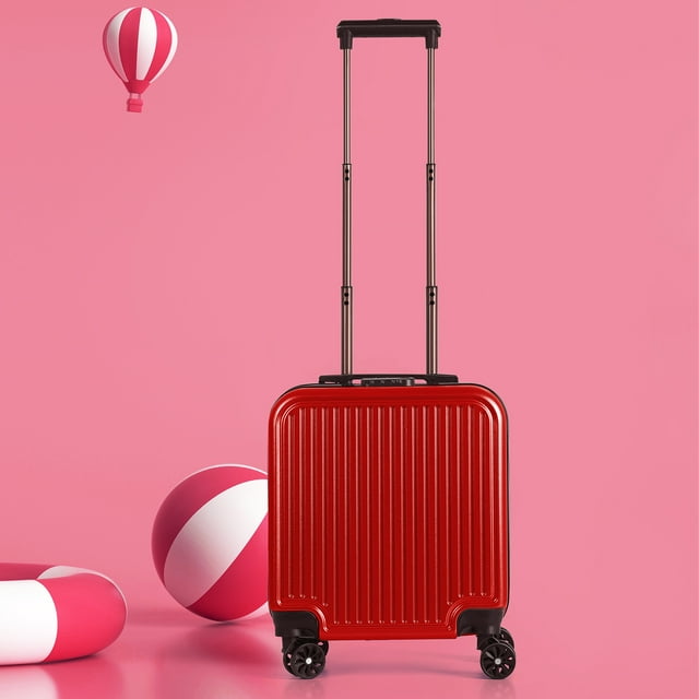 "18"" Portable Underseat Carry On Spinning Suitcase with Wheels