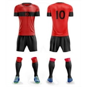 18 Unisex Soccer Uniforms by Winning Beast® (3M-12L-3XL) Red/Black