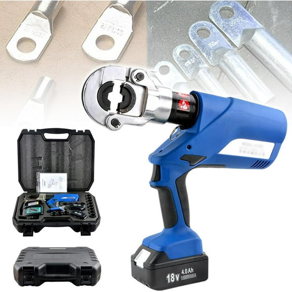 18 V/4 Ah Battery Powered Cable Crimping Tool, Hydraulic Cable Lug Crimper,Crimping16-300mm2/400mm2, Terminal Crimping Plier For Copper & Aluminium Terminal,400