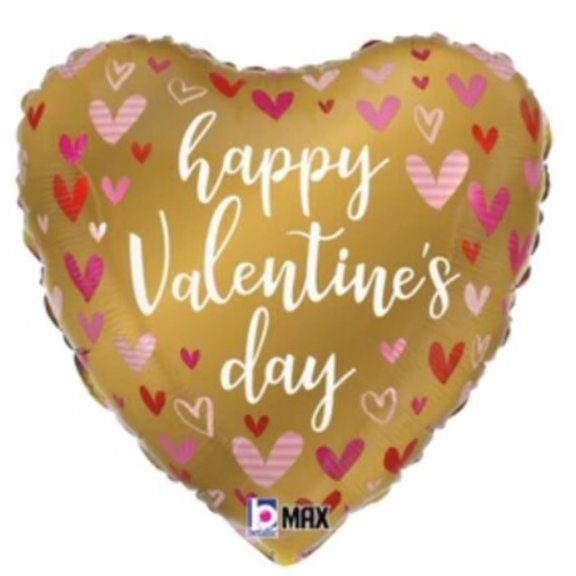 18" VALENTINE'S DAY GOLD Hearts Balloon Party Supplies Decorations Foil Mylar Balloon