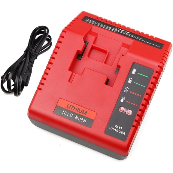 18-Volt Multi-Chemistry Battery Charger for Porter Cable PCXMVC Lithium Ion & NiCad NiMh Slide PC18B PC18B-2 PC18BL PC18BLX PCC489N Cordless Power Tool Battery