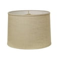 thumbnail image 1 of 18"W Linen Fabric Slant Retro Drum Hardback Lampshade in Off-White Stonewash, 1 of 2