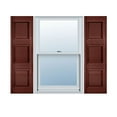thumbnail image 1 of 18"W X 66"H Lifetime Vinyl, Custom Three Equal Panel, Raised Panel Shutters, W/Shutter-Loks (Per Pair), Burgundy Red, 1 of 17