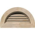 thumbnail image 1 of 18"W x 09"H Half Round Gable Vent (23"W x 14"H Frame Size): Unfinished, Functional, Smooth Pine Gable Vent w/ Brick Mould Face Frame, 1 of 12