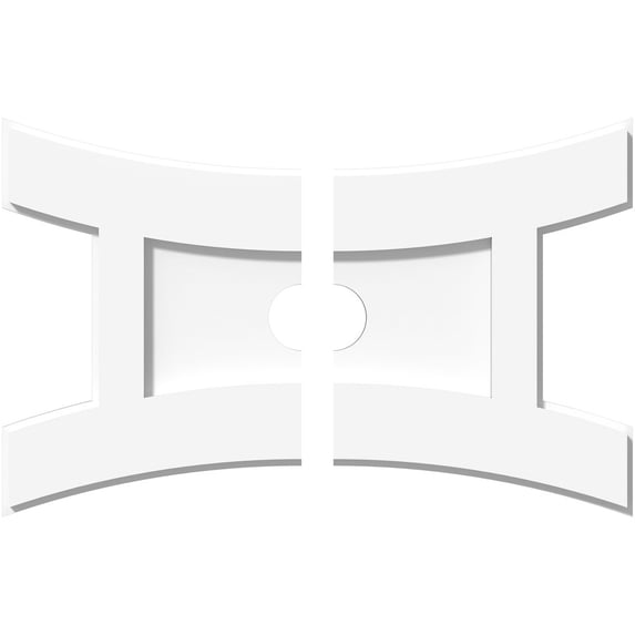 18"W x 12"H x 2"ID x 3 3/4"C x 1"P Haven Architectural Grade PVC Contemporary Ceiling Medallion, Two Piece
