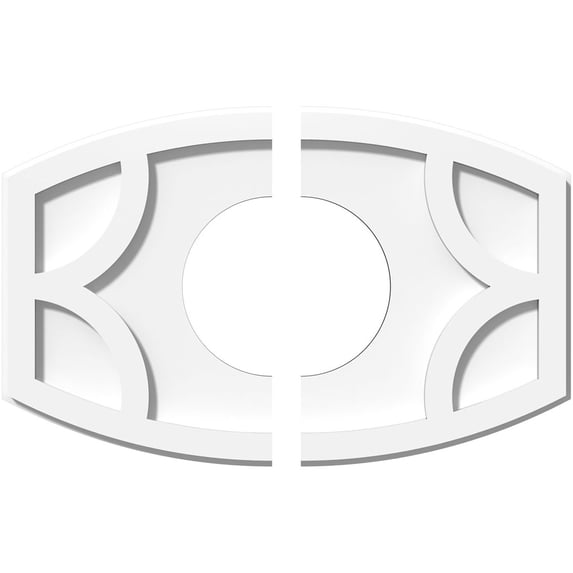 18"W x 12"H x 6"ID x 9 3/4"C x 1"P Kailey Architectural Grade PVC Contemporary Ceiling Medallion, Two Piece
