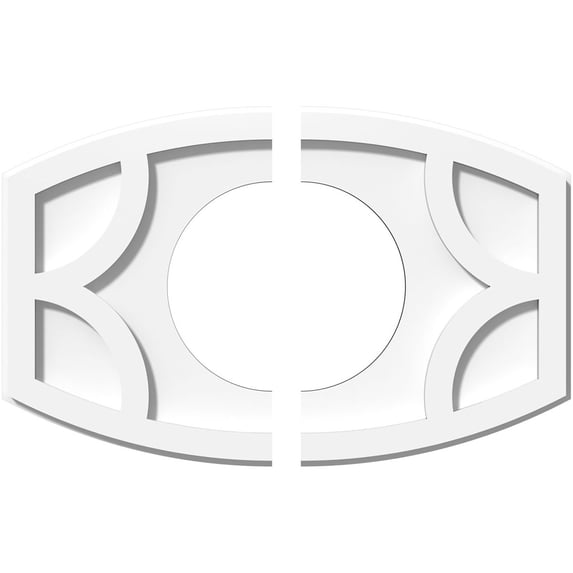 18"W x 12"H x 7"ID x 9 3/4"C x 1"P Kailey Architectural Grade PVC Contemporary Ceiling Medallion, Two Piece