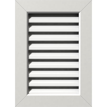 18"W x 18"H Rectangle Gable Vent (23"W x 23"H Frame Size): Functional, PVC Gable Vent w/ 1" x 4" Flat Trim Frame