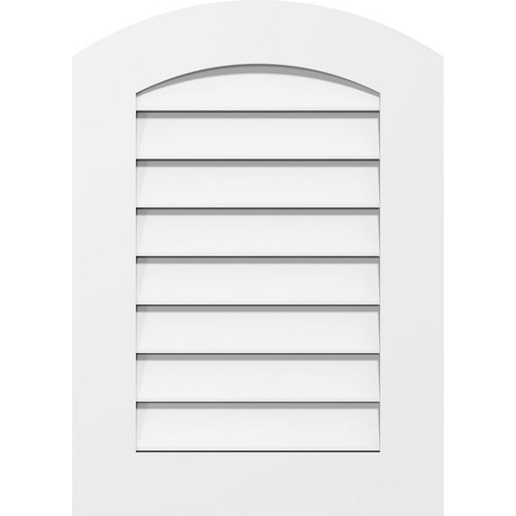 18"W x 22"H Arch Top Surface Mount PVC Gable Vent: Functional, w/ 3-1/2"W x 1"P Standard Frame