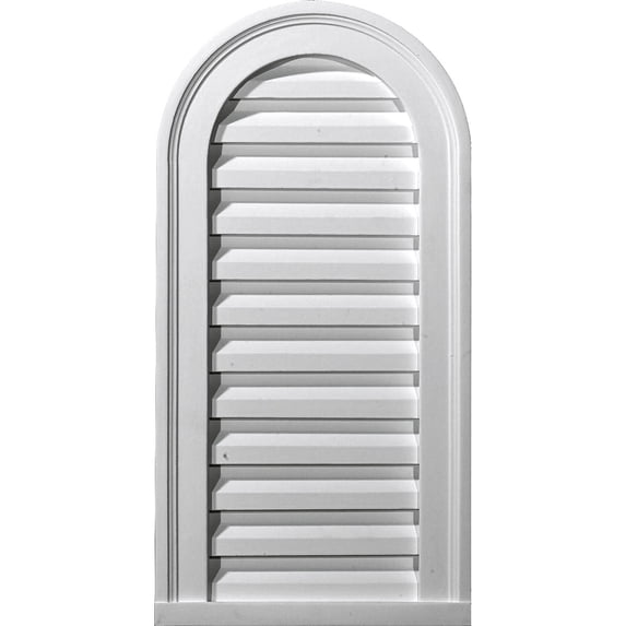 18"W x 25"H Cathedral Urethane Gable Vent Louver, Functional