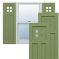 thumbnail image 1 of 18"W x 25"H True Fit PVC San Antonio Mission Style Fixed Mount Shutters, Moss Green (Per Pair - Hardware Not Included), 1 of 9
