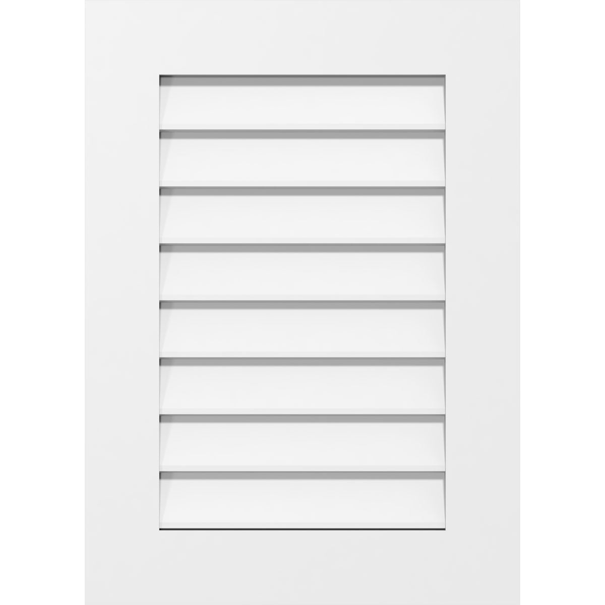 18"W x 26"H Rectangle Surface Mount PVC Gable Vent: Non-Functional, w/ 3-1/2"W x 1"P Standard Frame
