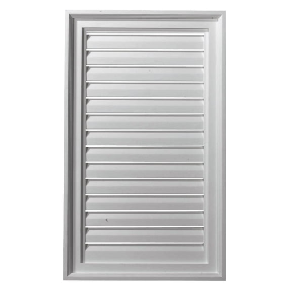 18"W x 27"H Rectangle Urethane Gable Vent Louver, Functional