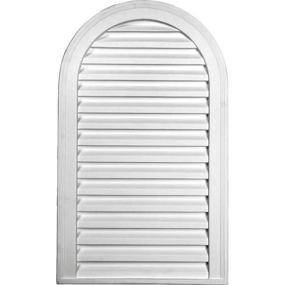 18"W x 28"H Cathedral Urethane Gable Vent Louver, Non-Functional