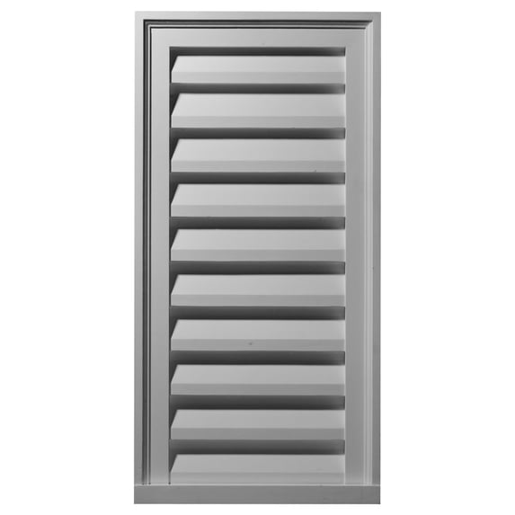 18"W x 32"H x 1 1/8"P Rectangle Urethane Gable Vent Louver, Non-Functional