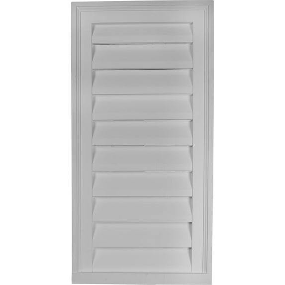 18"W x 32"H x 2"P Rectangle Urethane Gable Vent Louver, Functional