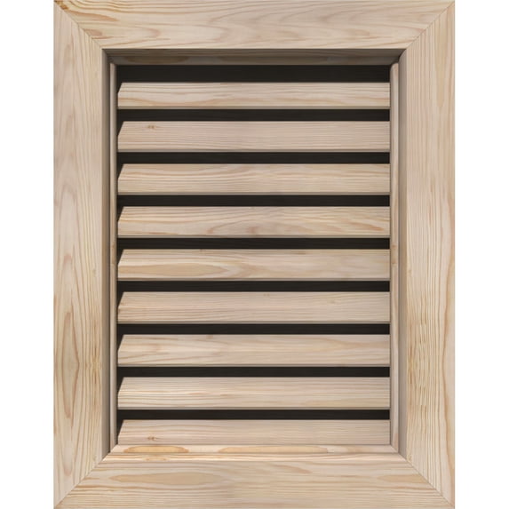 18"W x 36"H Vertical Gable Vent (23"W x 41"H Frame Size): Unfinished, Functional, Smooth Pine Gable Vent w/ Brick Mould Face Frame