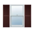 thumbnail image 1 of 18"W x 37"H Lifetime Vinyl, Custom Cathedral Top Center Mullion, Open Louver Shutters, w/Shutter-Loks (Per Pair), Bordeaux, 1 of 15