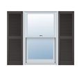thumbnail image 1 of 18"W x 40"H Lifetime Vinyl, Custom Straight Top Center Mullion, Open Louver Shutters, Tuxedo Grey, 1 of 15
