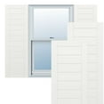 thumbnail image 1 of 18"W x 41"H True Fit PVC Horizontal Slat Framed Modern Style Fixed Mount Shutters, Unfinished (Per Pair - Hardware Not Included), 1 of 9