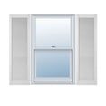 thumbnail image 1 of 18"W x 46"H Lifetime Vinyl, Custom Straight Top All Louver, Open Louver Shutters, w/Shutter-Loks (Per Pair), White, 1 of 15