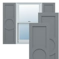 thumbnail image 1 of 18"W x 52"H True Fit PVC Center Circle Arts & Crafts Fixed Mount Shutters, Ocean Swell (Per Pair - Hardware Not Included), 1 of 9