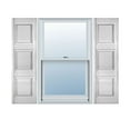 thumbnail image 1 of 18"W x 56"H Lifetime Vinyl, Custom Three Equal Panel, Raised Panel Shutters, w/Shutter-Loks (Per Pair), White, 1 of 17