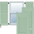 thumbnail image 1 of 18"W x 59"H Americraft Two Equal Louver Exterior Real Wood Shutters (Per Pair), Seaglass, 1 of 10