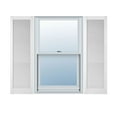 thumbnail image 1 of 18"W x 59"H Lifetime Vinyl, Custom Straight Top All Louver, Open Louver Shutters, w/Shutter-Loks (Per Pair), Bright White, 1 of 15