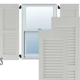 thumbnail image 1 of 18"W x 62"H Americraft Two Equal Louver Exterior Real Wood Shutters (Per Pair), Hailstorm Gray, 1 of 10