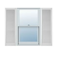 thumbnail image 1 of 18"W x 70"H Lifetime Vinyl, Custom Straight Top All Louver, Open Louver Shutters, w/Shutter-Loks (Per Pair), White, 1 of 15