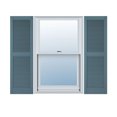 thumbnail image 1 of 18"W x 79"H Lifetime Vinyl, Custom Straight Top Center Mullion, Open Louver Shutters, Wedgewood Blue, 1 of 15
