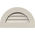 thumbnail image 1 of 18"W x 9"H Half Round Gable Vent (23"W x 14"H Frame Size): Primed, Non-Functional, Smooth Western Red Cedar Gable Vent w/ Decorative Face Frame, 1 of 12