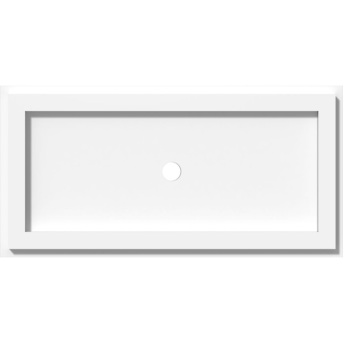 18" White PVC Rectangle Contemporary Ceiling Medallion